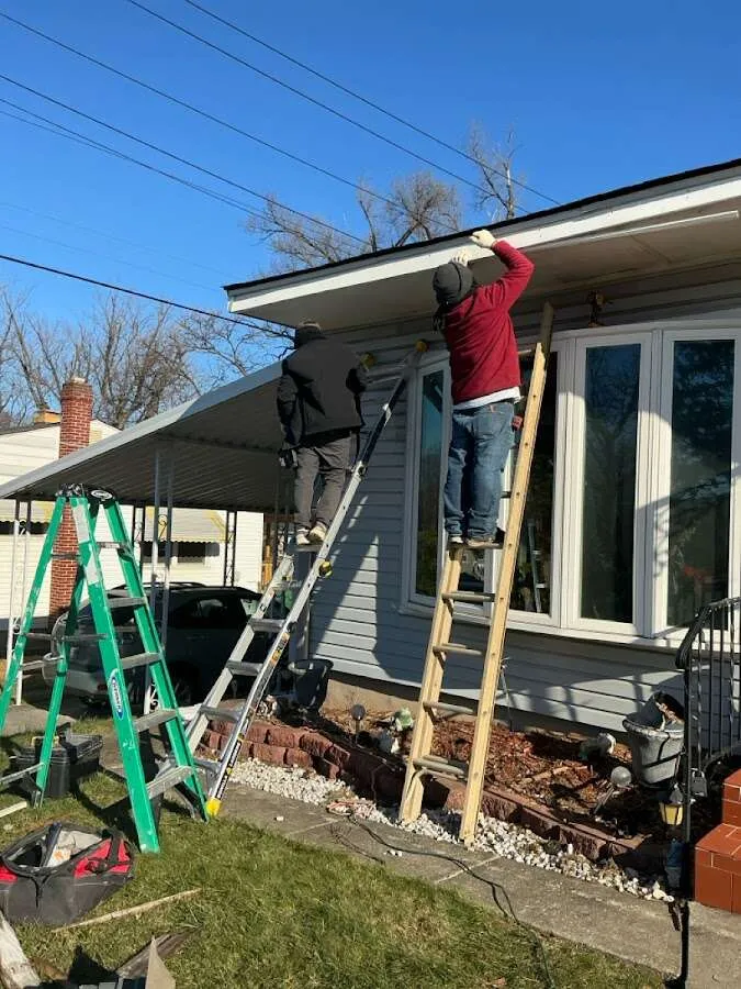 Restoration crew performing exterior repair in Englewood